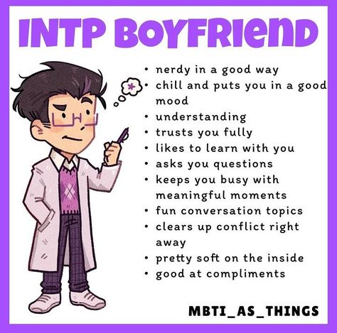 Infp Mbti Avatar, Intp Boyfriend, Mbti Boyfriend, Mbti As Things, Mbti Dating, Fun Conversation Topics, Intp Infj, Dream Psychology, Mbti Test