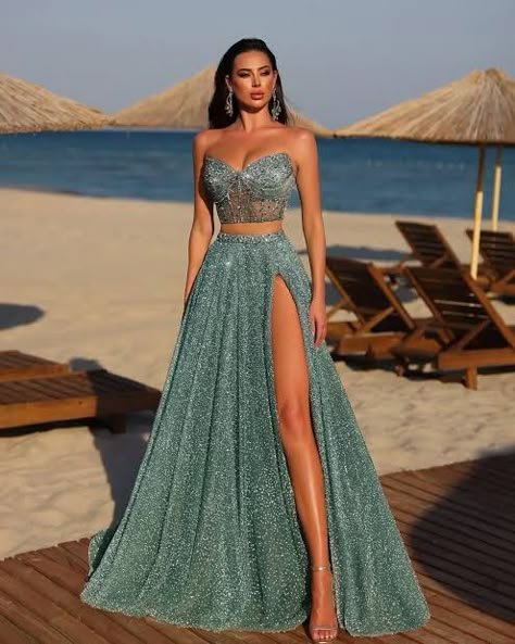 Free Gown, Two Piece Evening Dresses, Wedding Dress Jumpsuit, Xv Dresses, Split Prom Dresses, Champagne Prom Dress, Soiree Dresses, Prom Dresses Simple, Princess Bridal