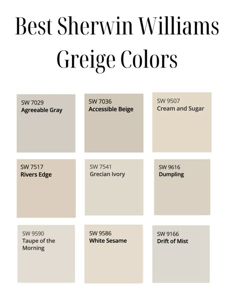 Best Sherwin Williams Greige, Sherwin Williams Greige Colors, Home Paint Colors Interior, Griege Paint, Sherwin Williams Greige, Sherwin Williams Paint Neutral, Best Greige Paint, Best Greige, Taupe Paint Colors