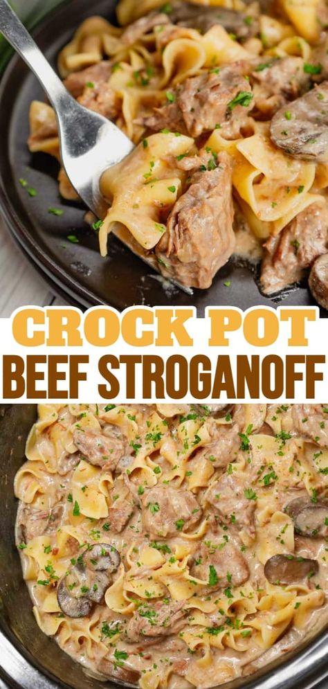 Crock Pot Stroganoff, Crock Pot Beef Stroganoff, Slower Cooker, Beef Stroganoff Crockpot, Crock Pot Beef, Slow Cooker Dinner Recipes, Slow Cooker Beef Stroganoff, Recipes Beef, Stroganoff Recipe