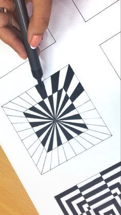 Black And White Optical Illusions Art, Zentangle Optical Illusions, Drawing Ideas Illusions, Simple Optical Illusions To Draw, Optical Illusions Pictures Art, Optical Illusions Art Step By Step Easy, Illusion Drawing Ideas, Optical Illusions Art Step By Step, Illusion Art Creative