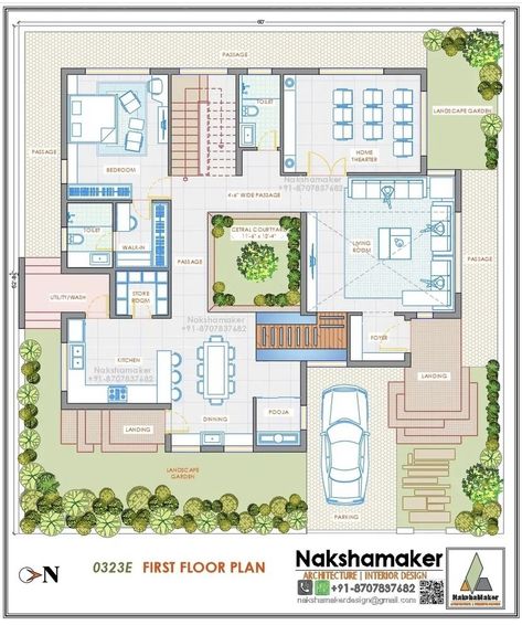 Drawing House Plans, Home Layout, 2bhk House Plan, Bungalow Floor Plans, Indian House Plans, Affordable House Plans, Courtyard House Plans, House Floor Design, Building House Plans Designs