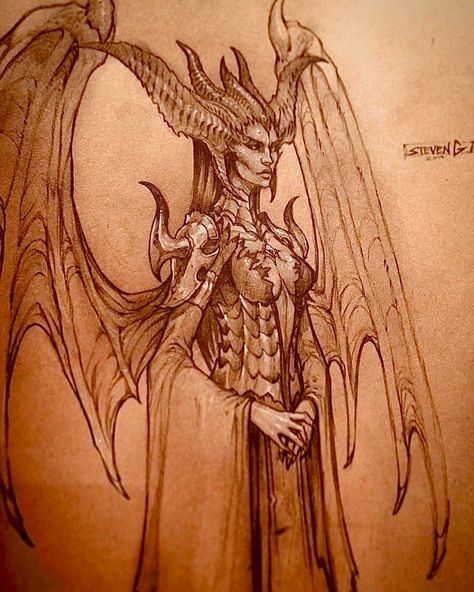 Diablo Drawing, Lilith Sketch, Rhiannon Core, Lilith Drawing, Diablo Lilith, Lillith Goddess, Lilith Diablo, Goddess Lilith, Top Tattoos