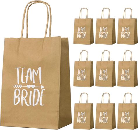 10pcs Hen Party Bags Team Bride Bags with Handle Rustic Vintage Hen Do Paper Bags for Hen Party Brown 15X8X21cm Hen Do Party Bags, Hen Party Bags, Bride Sign, Bride Card, Hen Party Accessories, Bride Bag, Hen Do, Team Bride, Free Wedding