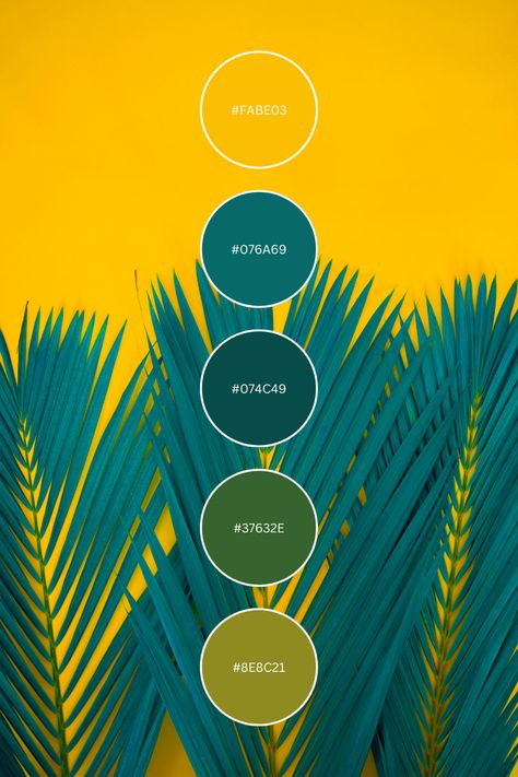 Green Color Palette Business, Tiki Color Palette, Jamaican Color Palette, Jamaica Color Palette, Tropical Colors Palette, Brazilian Color Palette, Cuban Color Palette, Pineapple Color Palette, Brazil Color Palette