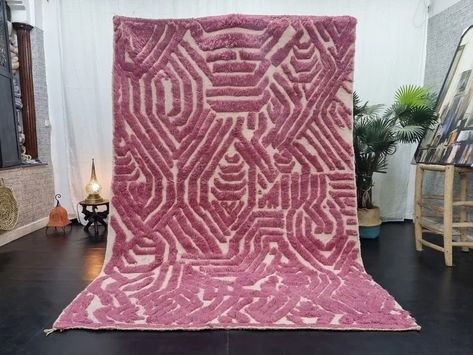 ARTISTIC BENIOURAIN RUG, Moroccan Handmade Rug, Bubblegum Pink and White Rug, Abstract Pink Rug, Handmade Tufted Tug, Berber Funky Rug - Etsy Pink And White Rug, Funky Rug, Winter Rug, Funky Rugs, Vibrant Rugs, Rug Abstract, Green Carpet, Handmade Plush, Moroccan Rugs