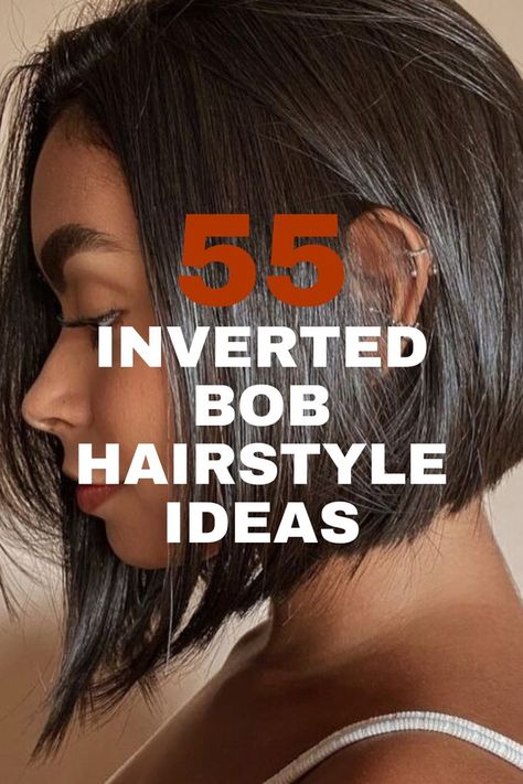 A sleek inverted bob with sharp lines and a smooth finish, perfect for a modern and stylish look. Undercut Angled Bob, Stacked Back Haircut, Graduated Lob Haircut, Chunky Bob Haircut Choppy Layers, A Line Bob With Undercut, Elevated Bob Haircut, Long Bob Asymmetrical, Reverse Bob Haircut Short, High Low Bob