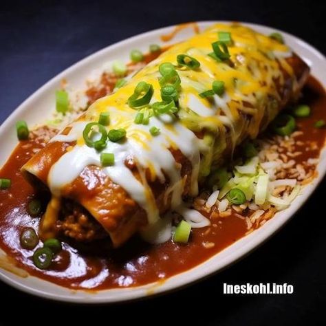 Wet Burritos | InesKohl Kitchen Ineskohl Kitchen, New Mexico Chili, Wet Burrito, Sweet Hawaiian Crockpot Chicken Recipe, Whole Baked Chicken, Game Day Appetizers, Mexican Foods, Chicken Gravy, Enchilada Sauce