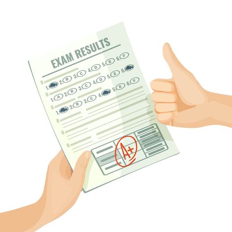 Excellent exam results on paper in human... | Premium Vector #Freepik #vector #hand #flat #success #form School Results, School Test, University Exam, Bad Grades, Packaging Design Trends, School Testing, Board Exam, Exam Papers, Exam Results