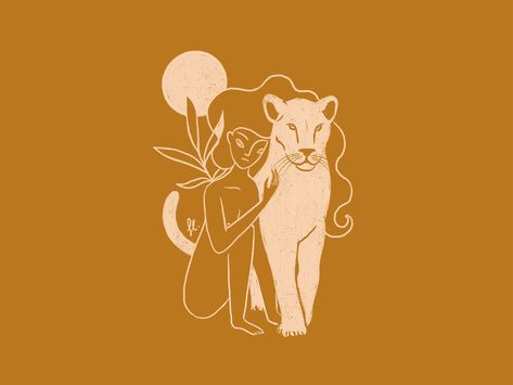 Leo Woman by Flávia Mayer on Dribbble Leon Logo, Zodiac Leo Art, Leo Woman, Dribbble Design, Tiger Artwork, Lion Illustration, Leo Women, Leo Season, Diy Plant Hanger