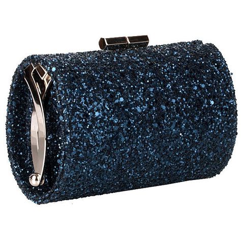 New Year's Engagement Party! Navy, Blue, Silver, White and Black. Jimmy Choo Minitube Navy Glitter Clutch ❤ liked on Polyvore Navy Blue Clutch, Blue Clutch Bag, Navy Clutch, Navy Handbag, Navy Blue Purse, Navy Blue Handbags, Navy Purse, Glitter Purse, Jimmy Choo Clutch