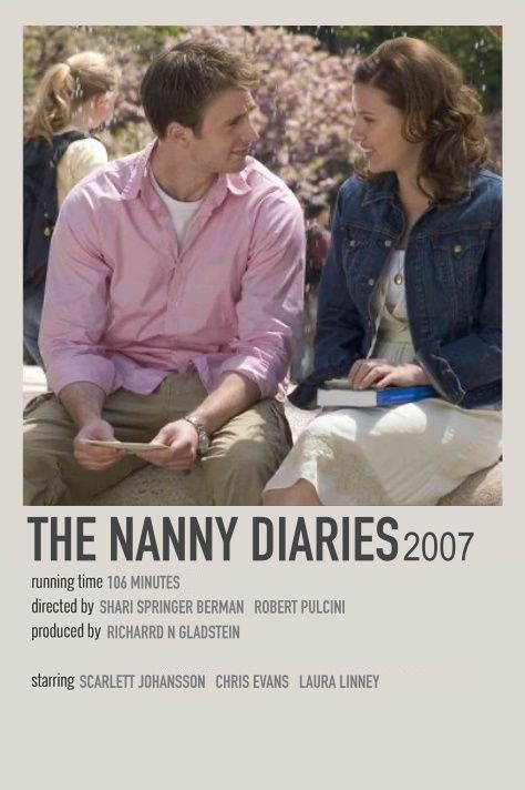 The Nanny Diaries Poster, Chris Evans Movies, Movie Posters Romance, The Nanny Diaries, Romcom Movies, Diary Movie, Girly Movies, Teen Movies, Movie Poster Wall