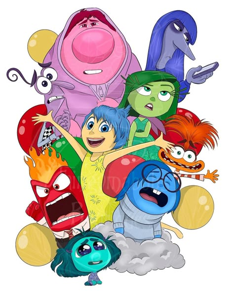 Inside Out Artwork, Inside Out Doodle, Disney Inside Out Wallpaper, Inside Out Two, Inside Out 2 Drawing, Inside Out Characters Drawings, Inside Out 2 Wallpaper, Inside Out 2 Characters, Inside Out Painting