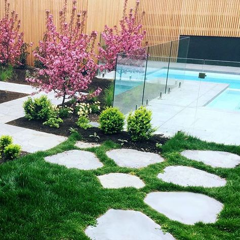 Crazy Paving Stepping Stones, Stepping Stones Around Pool, Crazy Pavers Stepping Stones, Crazy Pave Stepping Stones, Bluestone Crazy Paving, Crazy Pave Path, Stepping Stones To Pool, Stepping Stones Pathway To Pool, Crazy Paving Ideas