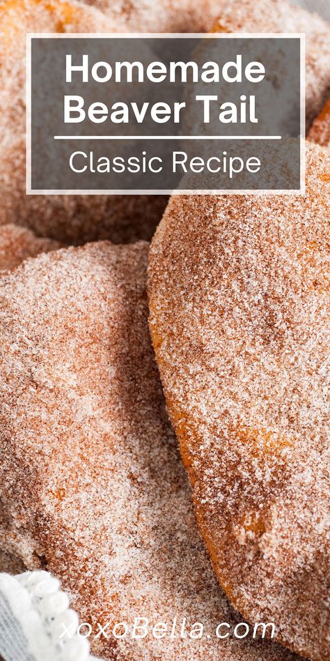 Beaver Tales Recipe, How To Make Beaver Tails, Beaver Tails Recipe Canada, Canadian Bread Recipe, Fair Donuts Recipe, Air Fryer Beaver Tails, Homemade Beaver Tails Recipe, Beaver Tail Recipe, Canada Day Breakfast