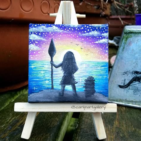 Moana Silhouette, Disney Canvas Paintings, Disney Painting, Harry Potter Painting, Birthday Painting, Disney Canvas, Disney Paintings, Disney Sea, Rock Painting Ideas Easy