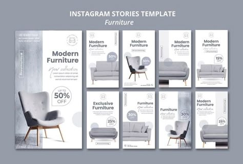 Furniture Stories Instagram, Furniture Posts Instagram, Furniture Instagram Feed, Furniture Instagram Story, Catalog Design Layout, Furniture Graphic, Interior Design Instagram, Banner Ads Design, Social Media Poster