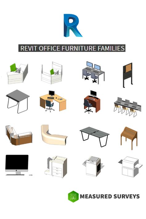 Revit office desk families, Revit office equipment families Office Reception Desks, Small Reception Desk, Revit Families, Revit Family, Reception Desk Office, Interior Design Programs, Office Building Architecture, Revit Architecture, Reception Desks