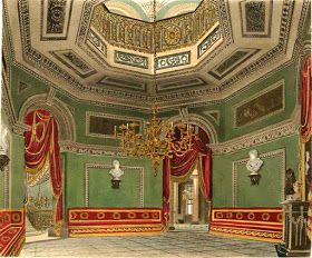 Carlton House, London Residence, Henry Holland, English Interior, Palace Interior, Pall Mall, Vintage Architecture, Royal Residence, Interior Illustration