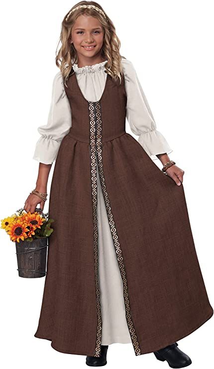 Medieval drip for kids and short adults.🥰 Shrek Costumes, Faire Dress, Medieval Girl, Medieval Peasant, Medieval Princess, California Costumes, Cream Color Dress, Ren Fest, Fancy Dress Up