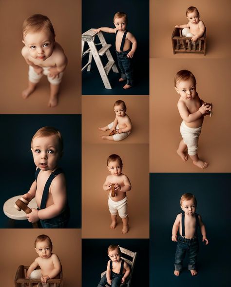 Milestone Photography, Toddler Photos, Photoshoot Studio, Minimal Color, Boy First Birthday, One Year Old, Baby Photoshoot, Cake Smash, Children Photography