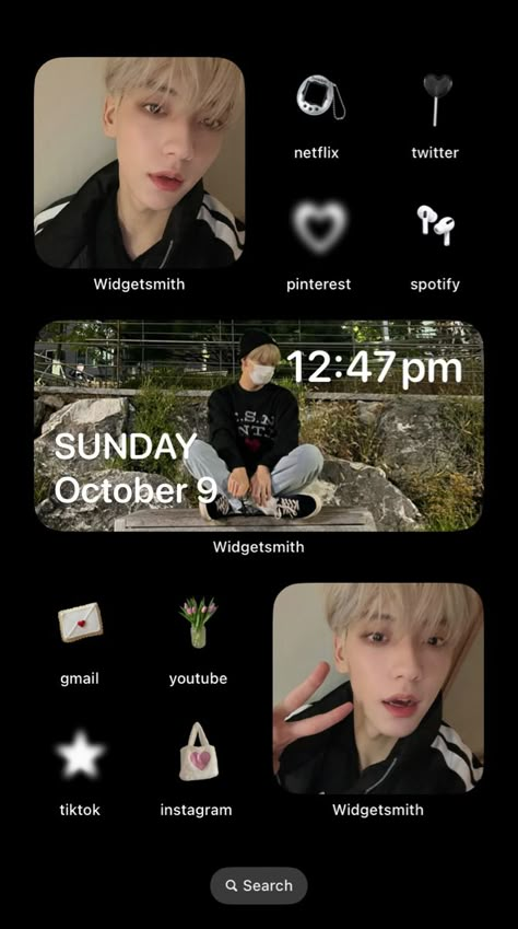 Soobin Phone Theme, Soobin Homescreen Layout, Soobin Phone Layout, Kpop Widget Ideas, Kpop Ios Homescreen, Soobin Homescreen, Widgets Homescreen, Homescreen Layout Iphone, Ios Widgets