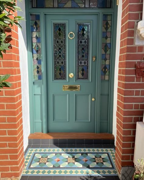 Porch Tiles, Tiles Installation, Gem Design, Front Door Makeover, Porch Tile, Encaustic Tiles, Tiled Hallway, Hallway Inspiration, House Vibes