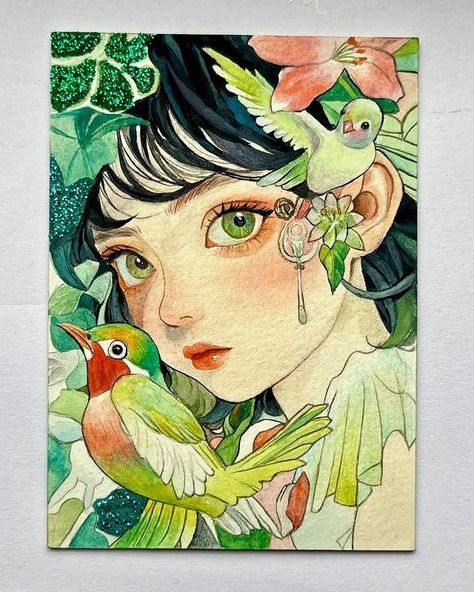 Watercolor Art Face, Color Drawing Art, Art Tutorials Watercolor, Cute Doodles Drawings, Watercolor Art Lessons, Nature Art Painting, January 11, Make You Cry, Art Inspiration Painting