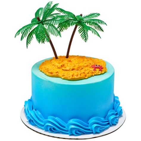 Palm Tree Birthday Cake, Palm Tree Cake, Underwater Cake, Palm Tree Cakes, Tiki Cake, Tiki Theme, Beach Theme Cupcakes, Swimming Cake, Tropical Cake