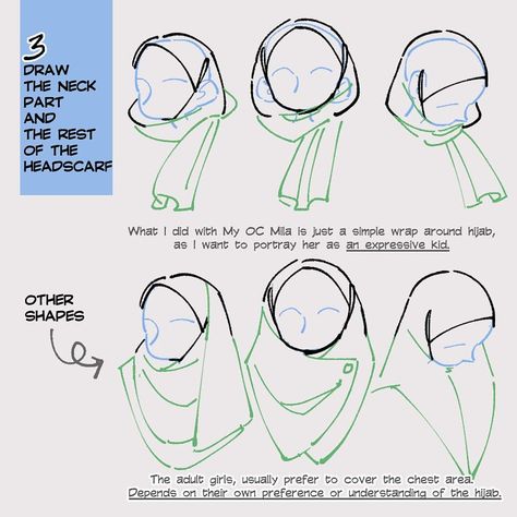 winchestermeg on Twitter: "Quick tutorial on drawing headscarves/hijab.… " Headscarf Drawing, Hijab Drawing, Draw Cartoon, The Best Advice, Drawing Expressions, Best Advice, Guided Drawing, Drawing Easy, Anatomy Reference