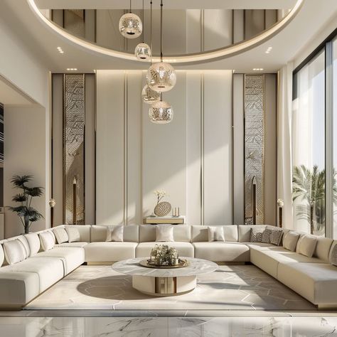 Dubai Luxury Home Interior Design, Dubai Living Room, Luxury Villa Interior Design, Modern Majlis, Luxury Interior Design Living Room, Dubai Interior Design, Staircase Interior Design, Interior Design Dubai, Elegant Living Room Decor