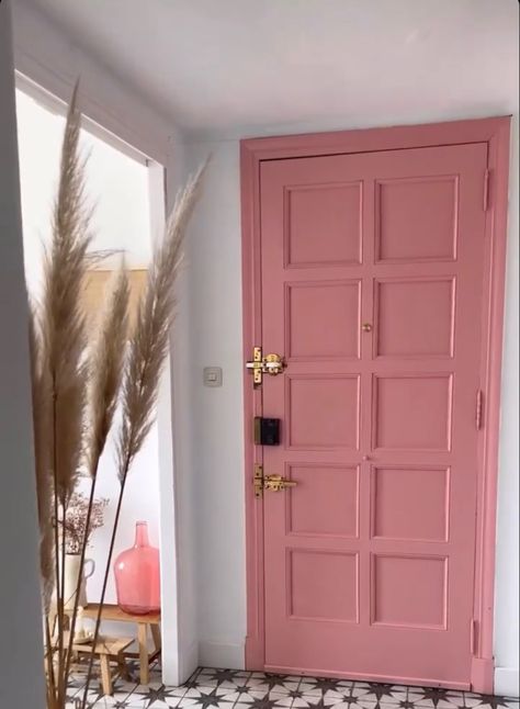 Pink Bedroom Door, Pink Door, Phi Mu, Bedroom Door, Room Door, Bedroom Doors, Pink Interior, Pink Bedroom, Home Doors