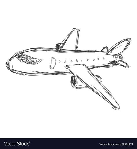 Cartoon Airplane Drawing, Airplane Drawing Simple, Airplane Drawing Sketches, Air Plane Drawing, Plane Drawing Simple, Airplane Drawing Easy, Airplanes Drawing, Airplane Sketches, Draw Airplane