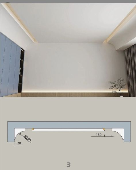 Overlapping Ceiling Design, Flat Gypsum Ceiling Design, Minimal False Ceiling Design, Minimal Ceiling Design, Strip Lighting Ceiling, Cove Lighting Design, Drop Ceilings, Metal Ceilings, Painted Ceilings