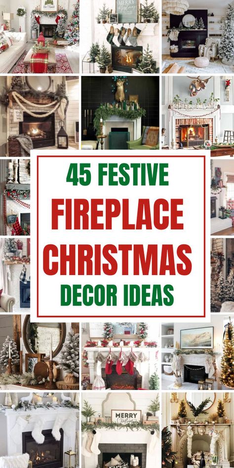 Transform your hearth with Christmas Fireplace Decor Ideas! 🎄✨ Drape lush garlands, hang festive stockings, and add twinkling lights for a warm holiday glow. Finish with candles or a statement wreath for a magical focal point! 🌟🔥 #ChristmasFireplace #CozyDecor #HolidayCharm Christmas Fireplace Ideas, Christmas Fireplace Decor Ideas, Fireplace Decor Ideas, Hanging Christmas Stockings, Christmas Fireplace Decor, 50 Christmas, Christmas Fireplace, Twinkling Lights, Fireplace Ideas