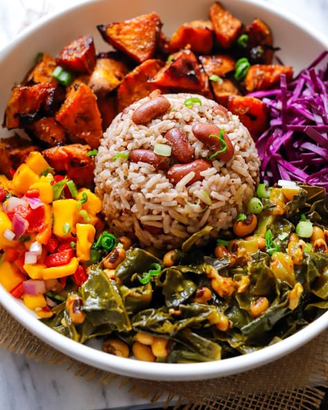 Jamaican Bowl, Dancehall Party, Vegan Jamaican, Tasty Vegetarian Recipes, Top List, Meatless Meals, Vegan Dinner Recipes, Vegan Eating, Vegan Dishes