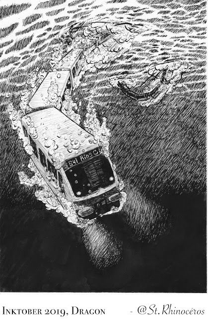 Underwater Ink Drawing, White Pen Drawing, Underwater Drawing, Loch Ness Monster, White Pen, U Bahn, Image Description, Dip Pen, Ap Art