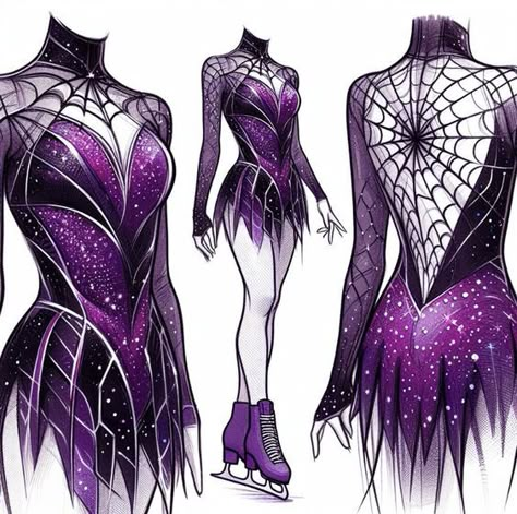 #USA Ice Skating Dresses Black, Figure Skating Dresses Drawing, Spider Inspired Outfit, Figure Skating Outfits Costumes, Black Homecoming Dresses, Ice Skating Costumes, Figure Skating Competition Dresses, Figure Skating Outfits, Carpet Outfits