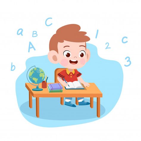 Kid boy study illustration | Premium Vector #Freepik #vector #school #people #travel #book Study Vector, Studying Girl, School Vector, Vector Girl, Writing Images, School Illustration, Kid Boy, Kids Study