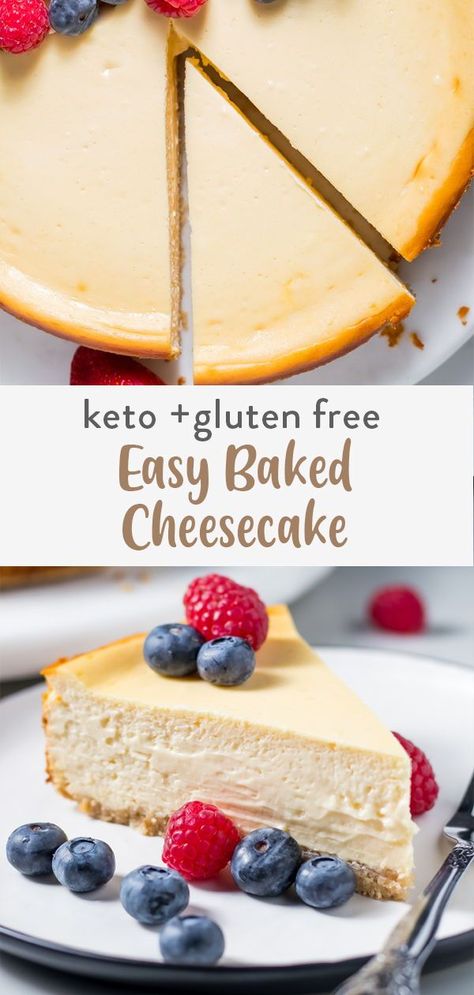 Keto Gluten Free Recipes Desserts, Keto Cheesecake Recipes Crustless, Keto Baked Cheesecake Recipes, Gluten Free Keto Cheesecake, Keto Baked Cheesecake, Cheesecake Recipes Low Carb, Keto And Gluten Free Desserts, Keto Cheesecake No Crust, Zero Carb Cheesecake