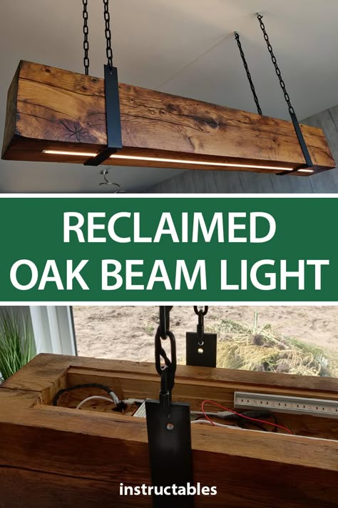 Hanging Beam With Lights, Interior Hanging Lights, Barnwood Light Fixture, Wooden Beam Light Fixture, Diy Beam Light Fixture, Diy Wood Beam Light Fixture, Diy Wooden Light Fixture, Diy Wood Light Fixture, Beam With Lights