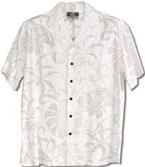 Delicate Tropicals - White Men's Hawaiian Tropical Print Kalaheo Shirt is Available in White on White. Blouse Man, Muumuu Dress, Rayon Blouse, Memory Shirts, Hawaiian Outfit, Rayon Shirt, Tropical Shirts, Wedding White, Wedding Shirts