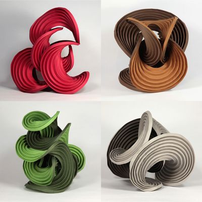 Curved-Crease Sculpture by Erik and Martin Demaine Curves In Architecture, Curvilinear Composition Model, Volume Sculpture, Organic Curved Architecture, Curved Sculpture, Roundabout Sculpture Design, Yantai, 3d Printing Art, Paper Engineering