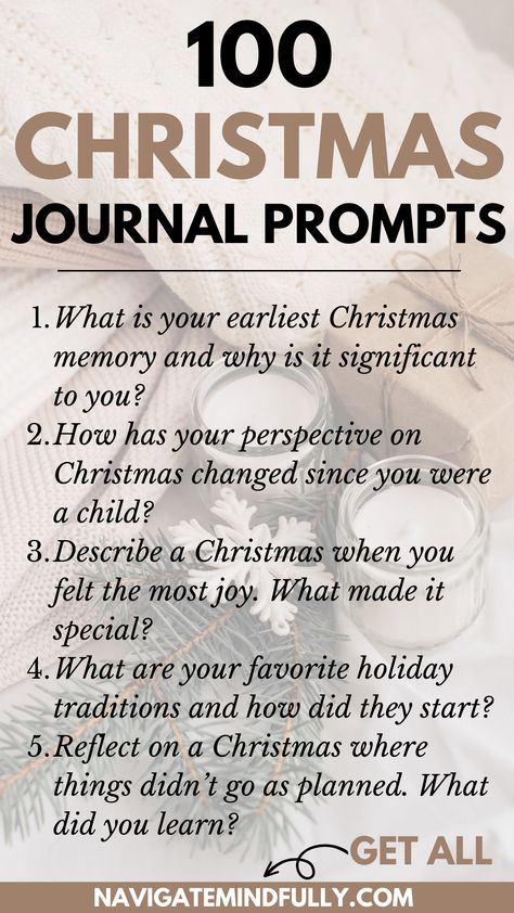 holiday journal prompts December Journal Ideas Writing Prompts, Yule Journal Prompts, Christmas Bujo Ideas, Christmas Journal Prompts, December Journal Prompts, Monthly Journaling, Therapy Writing, Christmas Therapy, Reflection Journaling