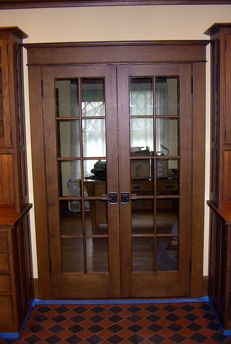 Craftsman Interior | ... interior french doors were built to match the craftsman interior Craftsman Interior Doors, Craftsman Style Interior, Pintu Ganda, French Door Interior, Interior Double French Doors, Craftsman Style Doors, Interior Door Styles, Craftsman Interior, Exterior Doors With Glass