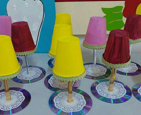 Paper Cup Crafts, Cd Crafts, Cup Crafts, Plastic Bottle Crafts, Art Drawings For Kids, Diy Birthday Gifts, Craft Activities For Kids, Paper Cup, Craft Stick Crafts