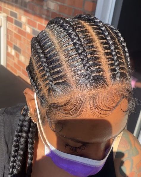 Humble beginnings ✨ on Instagram: "6 stitch braids SO CLEANN! 🧼 😍I had to screen record and zoom 🆙 ~~>SWIPEEEE <~~ #Stitching is so hard! I never took a class just trail and error! Watch my story for her before 💇🏽‍♀️😱 who’s taken my 101’s classes ? 😍😍😍 . . . . #feedinbraids #feedins #phillyhairstylist #phillybraiders #stitch#stitchbraids#braids #braidstyles #braidsatlanta #stitchbraidsatlanta #phillyhair #stitchbraidsatlanta #neatbraids #neatbraider #neatbraidstyles #neatparts#edgesonfl 6 Stitch Feed In Braids Freestyle, 4-6 Stitch Braids, Six Stitch Braids With Design, Jumbo Stitch Braids, 6 Feedin Braids Straight Back, 6 Stitch Braids With Design, 5 Stitch Braids, 12 Stitch Braids, Braids Going To The Back