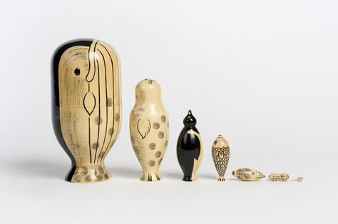 Delightful Wooden Nesting Dolls by COMPANY Playfully Reimagine Traditional Designs — Colossal Sea Cucumber, Colossal Art, A Seal, Modern Crafts, A Whale, Art Ocean, Matryoshka Doll, Calamari, Vinyl Toys