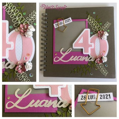 (Scrapbooking) "Personalised 40th Birthday Photo Album" Follow me on Facebook and Instagram: @viviandscrap 40th Birthday Photo Book Ideas, 40th Birthday Memory Book Ideas, 40th Birthday Scrapbook Ideas, Birthday Photo Album, Birthday Scrapbook, Album Scrapbook, Photo Album Scrapbooking, Birthday Photo, Memory Books