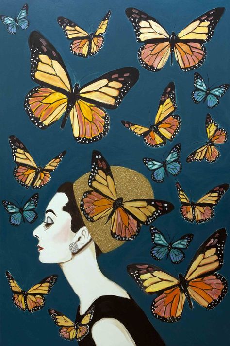 Ashley Longshore Art, Ashley Longshore, New Orleans Art, Galleria D'arte, Butterfly Heart, Butterfly Painting, Kirigami, Butterfly Art, Beautiful Butterflies